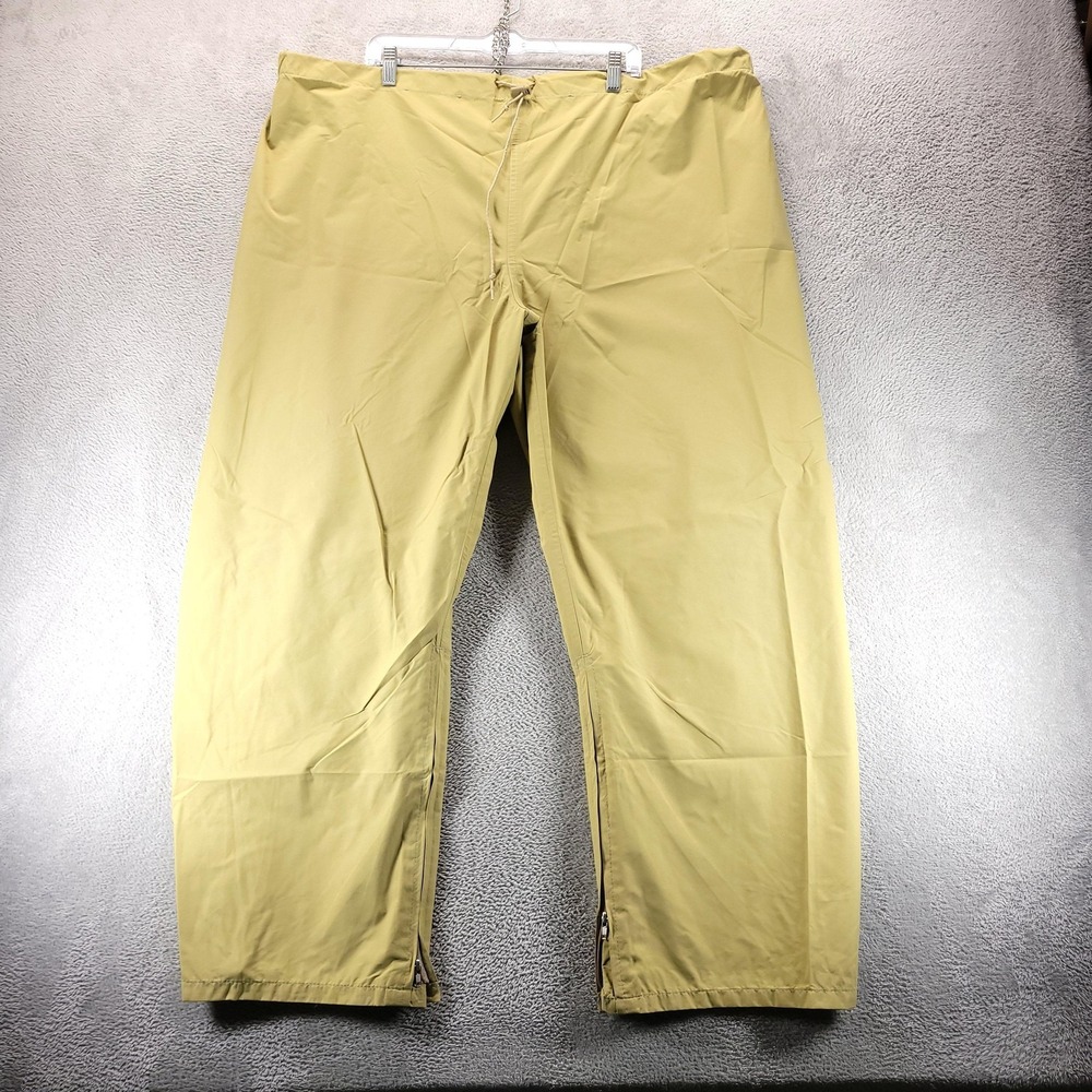 10X Pants Mens 3XL Beige Gore Tex Rain Elastic Waist Lined Waterproof Hiking